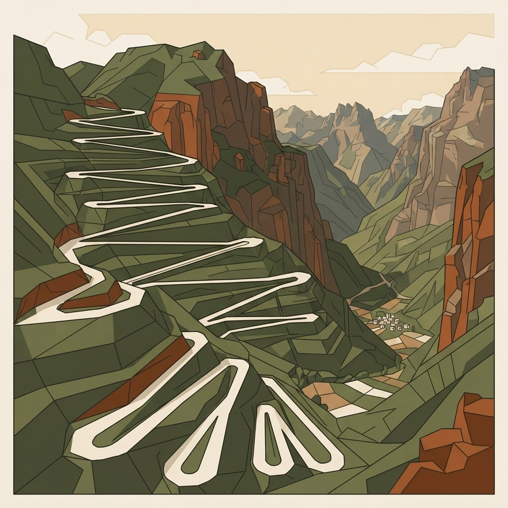 La route en lacets vers le cirque de Cilaos